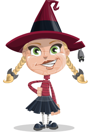 Little Witch Kid Cartoon Vector Character